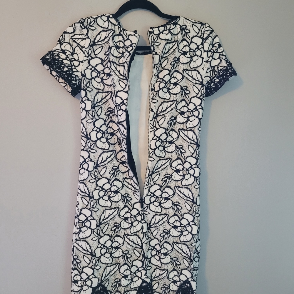 Karl Lagerfeld Black and White Lace Dress - Picture 7 of 13